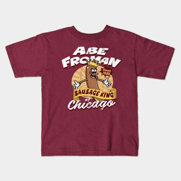 Abe Froman Sausage King of Chicago Retro 1986 Dks Kids T-Shirt by Alema Art